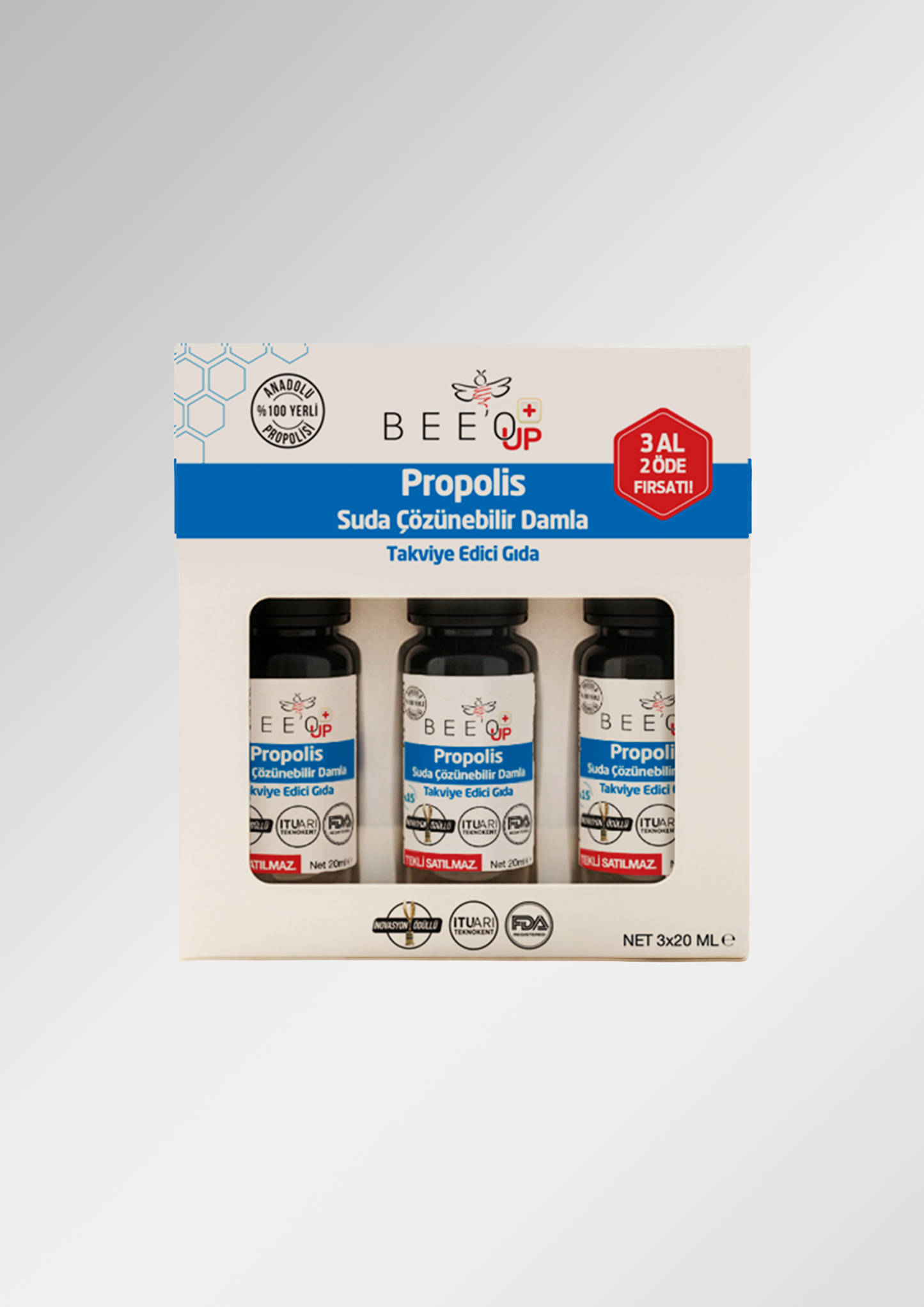 BEEO UP Propolis Suda Çözünür Damla (3 Al 2 Öde Fırsatı)
