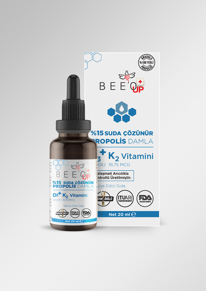 BEEO D3+K2 Vitaminli Suda Çözünebilir Propolis Damla