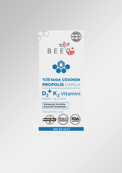 BEEO D3+K2 Vitaminli Suda Çözünebilir Propolis Damla